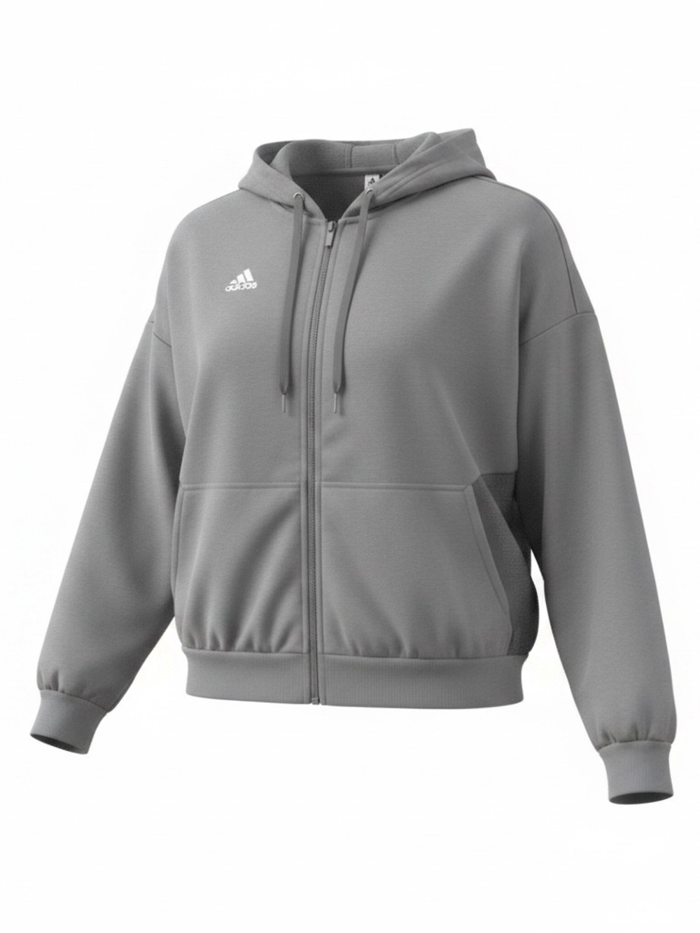 Adidas Grey Full-Zip Hooded Jacket Women’s M